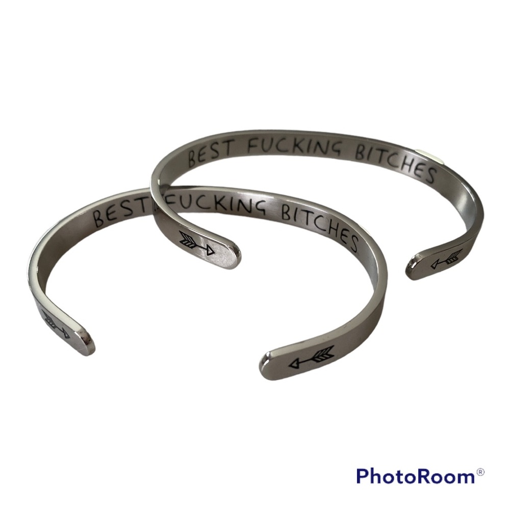 Bangle Bracelet BFB Best Fucking Bitches  BFF Besties set of 2